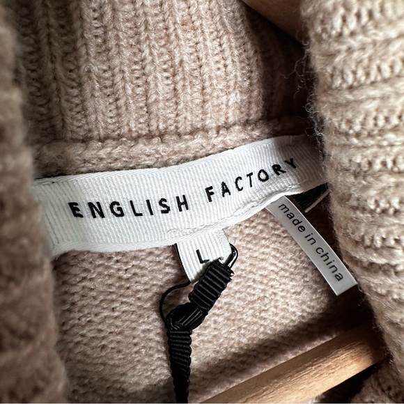 English Factory | Taupe Turtleneck Sweater Size Large NWT - Picture 7 of 8